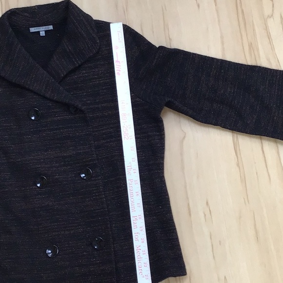 Anne Klein Black Metallic Copper Gold Vintage Knit Blazer Medium - Picture 7 of 10